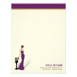 Retro Diva Custom Flat Note Cards (purple) Personalized Invitations