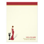 Retro Diva Custom Flat Note Cards (red) Personalized Invites
