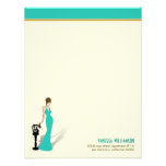 Retro Diva Custom Flat Note Cards (turquoise) Custom Announcements