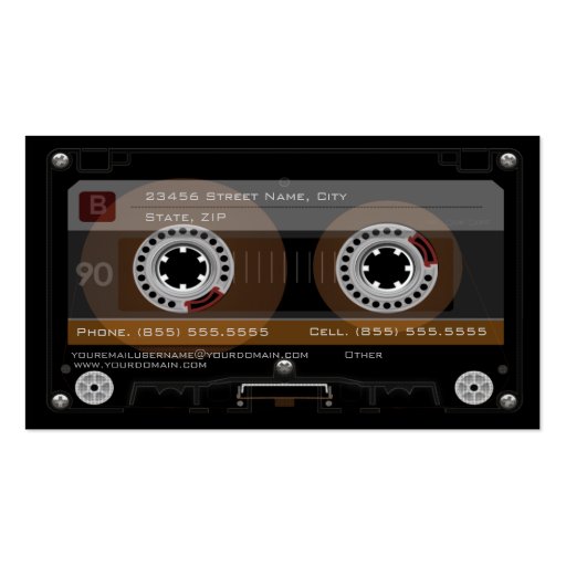 Retro DJ Music Cassette MixTape Business Card (back side)