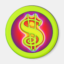 RETRO DOLLAR SIGN MAGNET