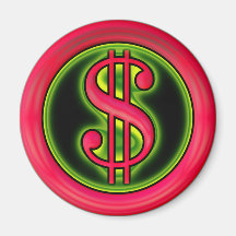 RETRO DOLLAR SIGN MAGNET