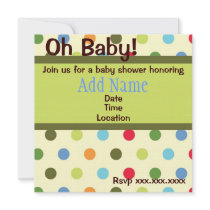 Retro Dots Baby Shower Invitation