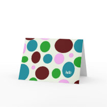 Retro Dots - hello - Blank Card
