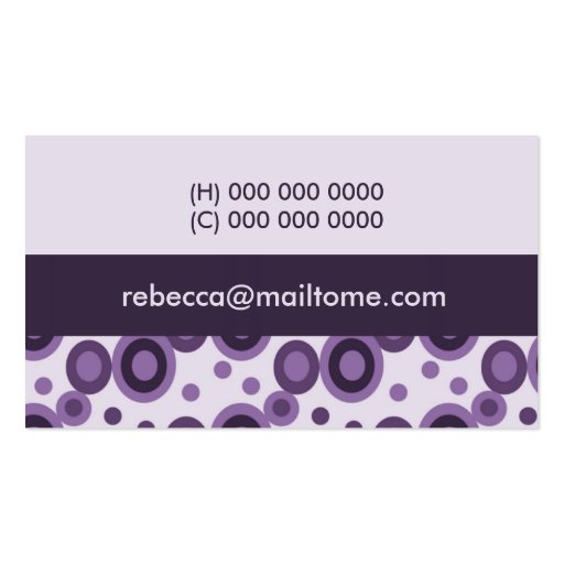 Retro Dots Mommy  Calling Cards Business Cards (back side)
