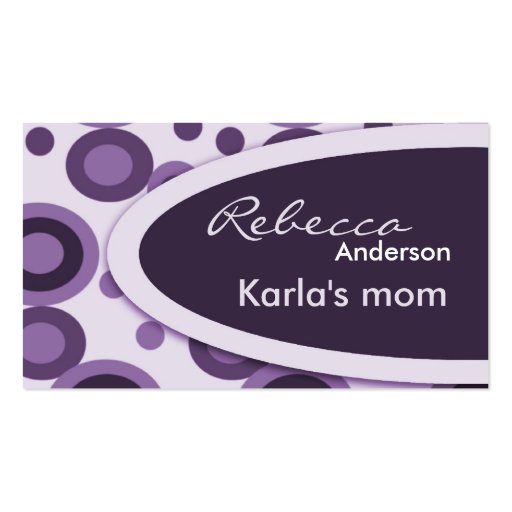 Retro Dots Mommy  Calling Cards Business Cards (front side)