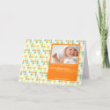 Retro Dots Orange • Baby Announcement card