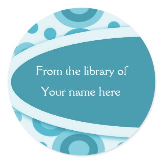 Retro Dots Personalized Bookplates sticker