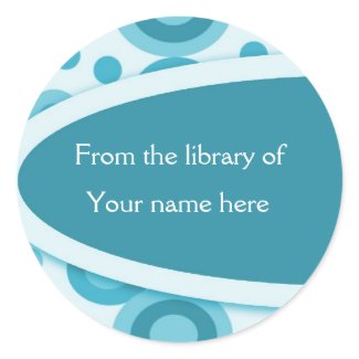 Retro Dots Personalized Bookplates sticker