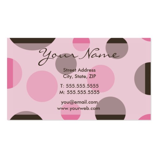 Retro Dots (Pink) Profile Cards Business Card Templates (front side)