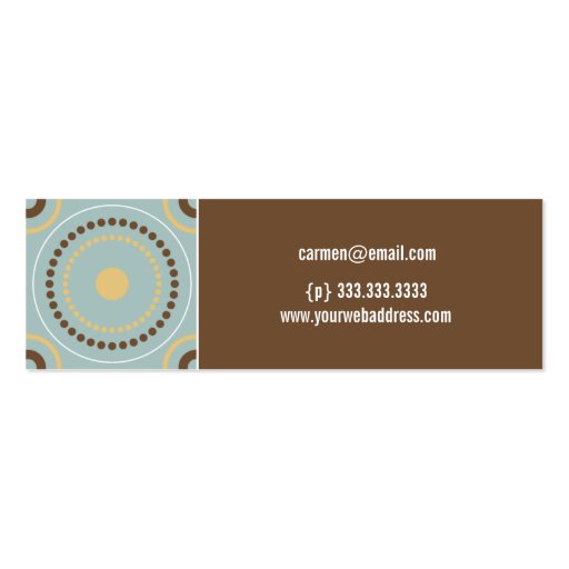 Retro Dots Skinny Card Business Card Templates (back side)