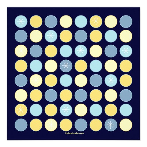 Retro Dots & Stars Birthday Party Invitation