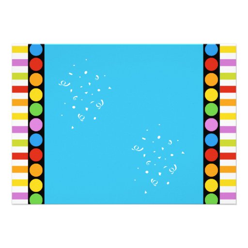 Retro Dots & Stripes Birthday Bowling Party Invite