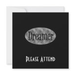 Retro Dreamer Star Logo - B&amp;W Personalized Invitations