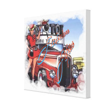 Retro Drive Inn Stretched Canvas Print