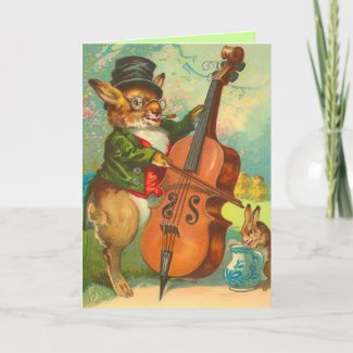 Retro Easter Bunny Card card