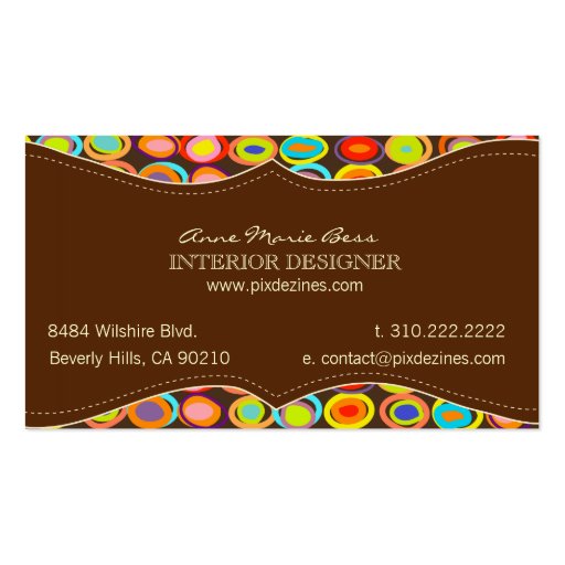Retro eggs on chocolate  business cards (back side)