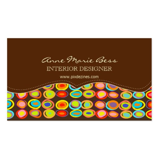 Retro eggs on chocolate  business cards (front side)
