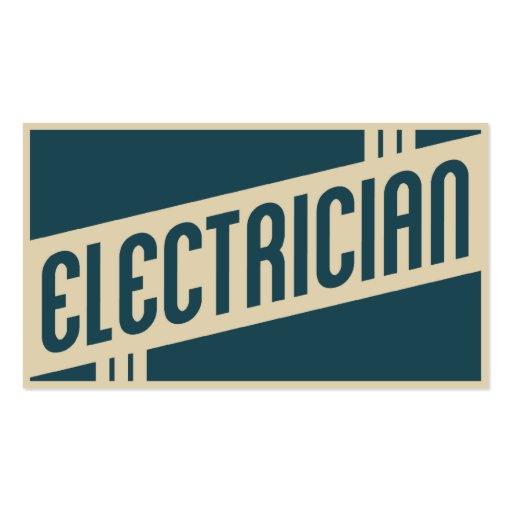 retro electrician business card