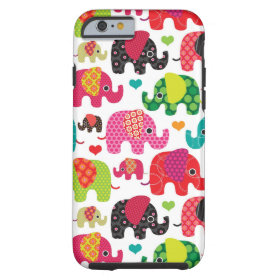 retro elephant kids pattern wallpaper iPhone 6 case