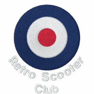 Retro Embroidered Mod Scooter target zip hoody embroideredshirt