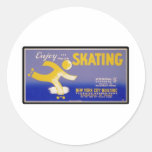 Retro Enjoy Skating Round Sticker