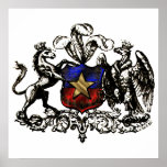 Retro Escudo do Chile Grunge Chilean gifts Poster