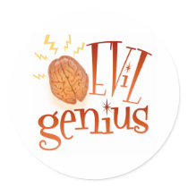 Retro Evil Genius Stickers