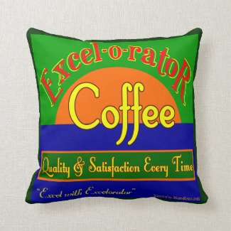 Retro Excelorator Funny Coffee Art Pillow
