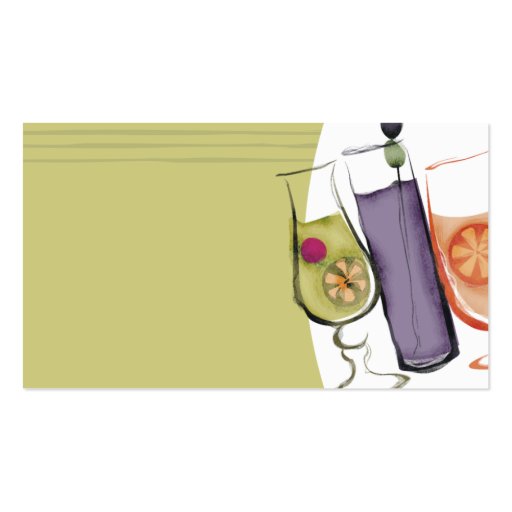 retro exotic drinks party planner bartender busine business card template (front side)