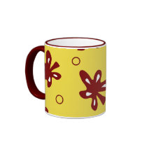 Retro fall leaves mugs