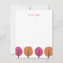 Retro Fall Trees | Flat Thank You Note Cards