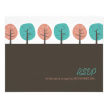 Retro Fall Trees | Thanksgiving RSVP Personalized Invite