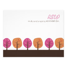 Retro Fall Trees | Thanksgiving RSVP Invite