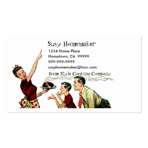 Retro Family Meal Time Business Card (front side)
