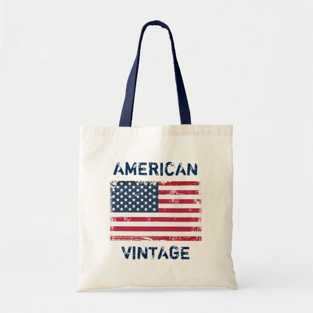 Retro Fashion American Vintage United States Flag Budget Tote Bag