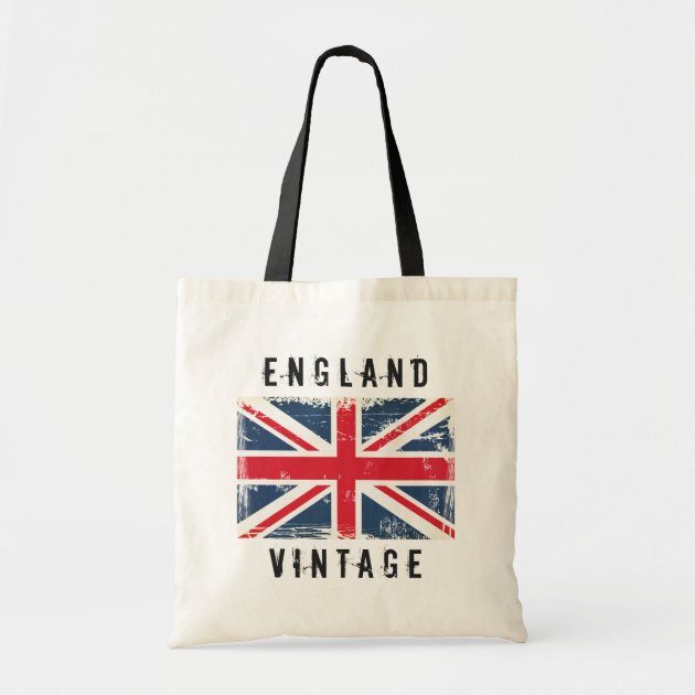 Retro Fashion England Vintage United Kingdom Flag Budget Tote Bag