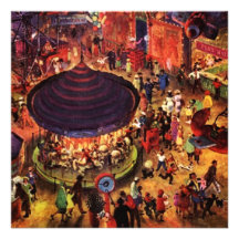 Retro Festive Party Carnival Nights Invitations