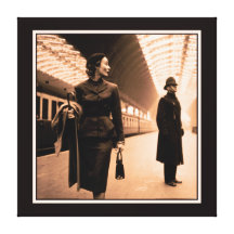 retro Fifties Art photo Victoria Station, London Gallery Wrapped Canvas