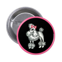 Retro Fifties Poodle Button