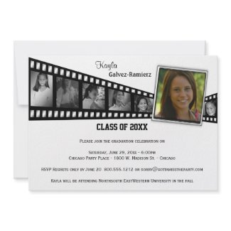 Retro Film Strip Graduation Party Photo Invite zazzle_invitation