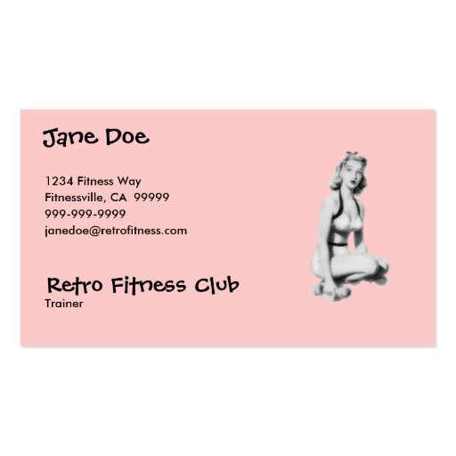 Retro Fitness Business Card Template (front side)