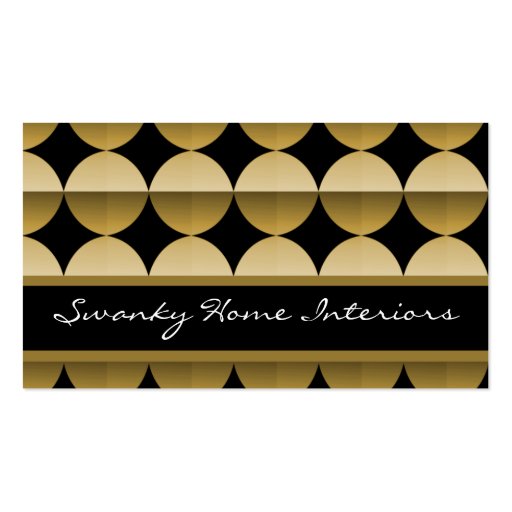 Retro Flair Business Card, Golden Beige (front side)