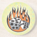 retro flaming dice design