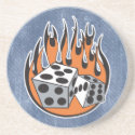 retro flaming dice design