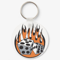 retro flaming dice design keychains by doonidesigns retro flaming dice design keychains