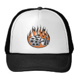 retro flaming dice design hats