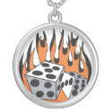 retro flaming dice design