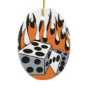 retro flaming dice design