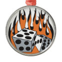 retro flaming dice design